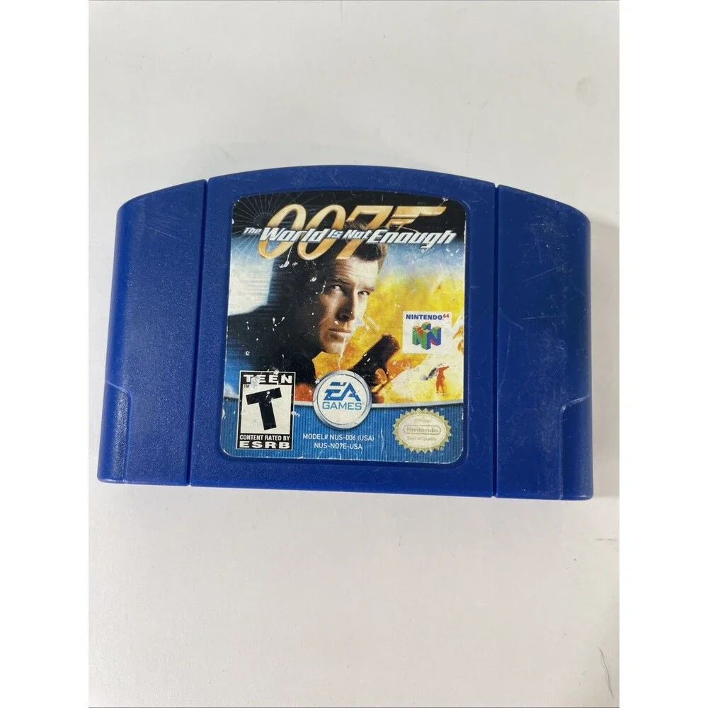 007 The World Is Not Enough Blue N64 Nintendo 64 Game Tested Authentic